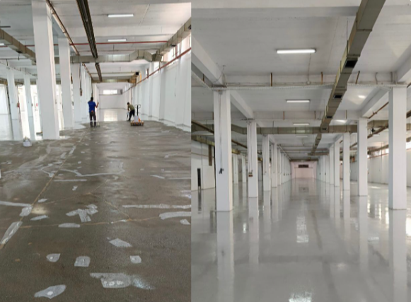 Beton silim ve parlatma uygulaması